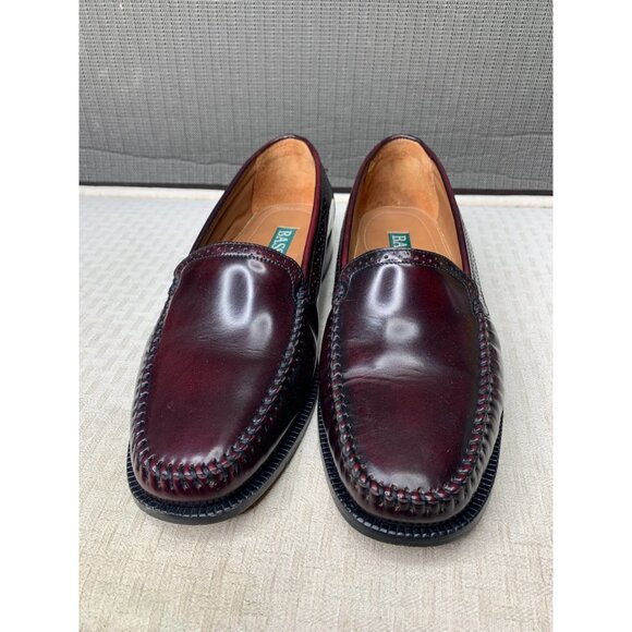 Bass Harrison Mens Size 10.5D Burgundy Leather Loafers